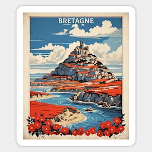 Bretagne France Vintage Poster Tourism Sticker